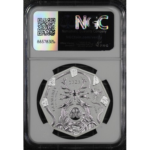 311 - Germania Mint 2023 silver 5 Marks, NGC MS70. A private issue struck in 1oz fine silver by the German... 