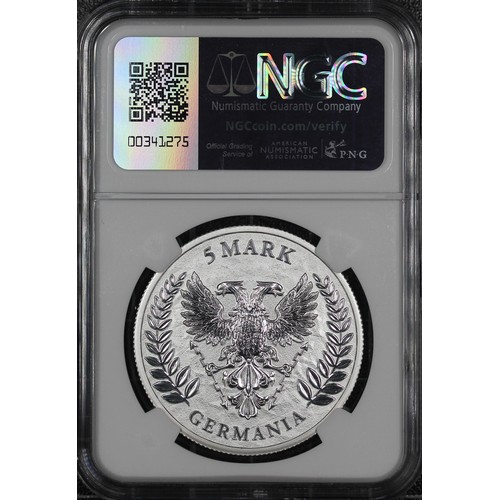 310 - Germania Mint 2024 silver 5 Marks, NGC MS70. A private issue struck in 1oz fine silver by the German... 