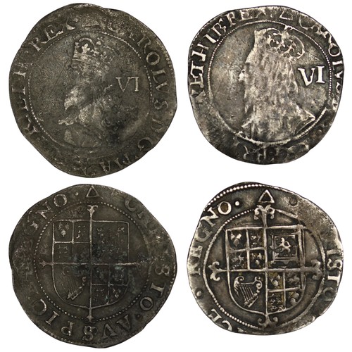 16 - Charles I (1625-1649) sixpence (2). Mixed grades, the busts generally pleasing. Fair/Fine.