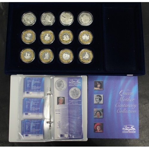 314 - The Queen Mother Centenary Collection. A set of 12 silver proof crown sized issue from the UK and Th... 