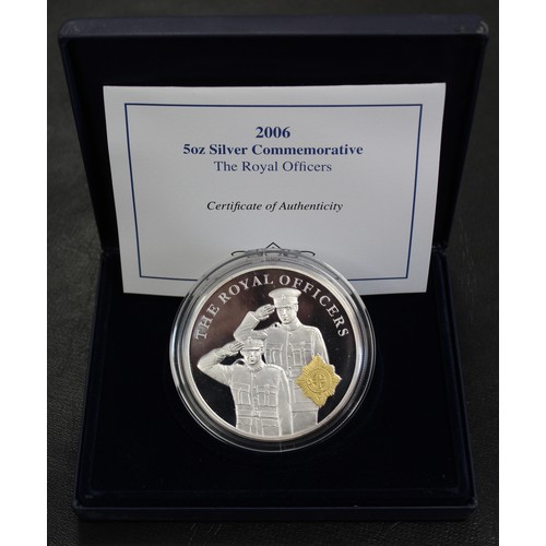 309 - Cook Islands 2006 5oz silver proof medal featuring The Royal Officers, Prince William & Price Ha... 