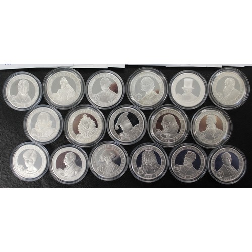 316 - A silver proof £5 selection of 17 coins from the 