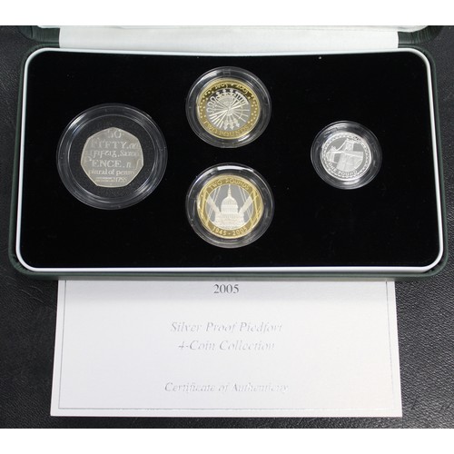 257 - 2005 Silver proof piedfort 4-coin set in leatherette presentation case with COA/information booklet.... 