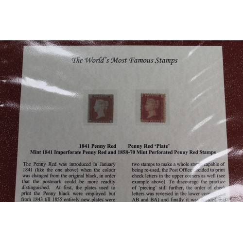 329 - The World's Most Famous Stamps. A collection of three presentation sets including the Penny Black, t... 