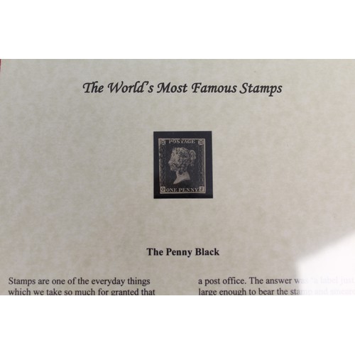 329 - The World's Most Famous Stamps. A collection of three presentation sets including the Penny Black, t... 