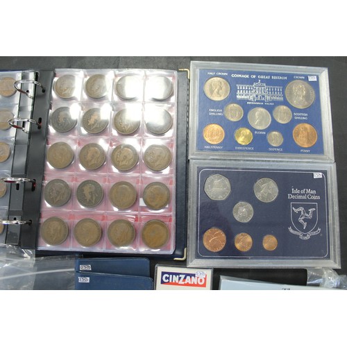 325A - A single estate collection of coins and medals to include a set of £2 coins (10), Isle of Man ... 