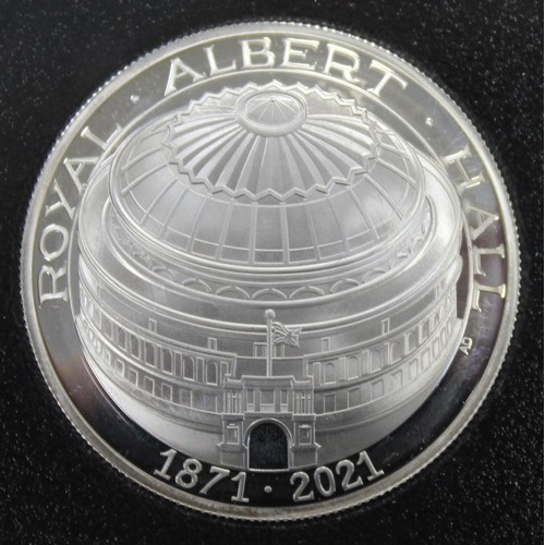 280 - 2021 Silver Proof Domed £5 commemorating the 150th Anniversary of the Royal Albert Hall. In a first ... 