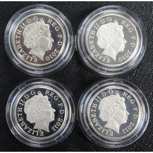 248 - 2010 & 2011 Silver Piedfort proof 