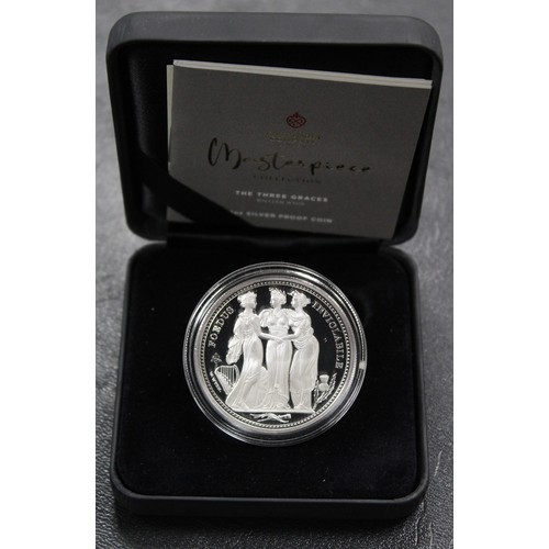 356 - St. Helena, 2021 silver 1oz £1 featuring the Three Graces. An iconic reverse reimagined akin to the ... 