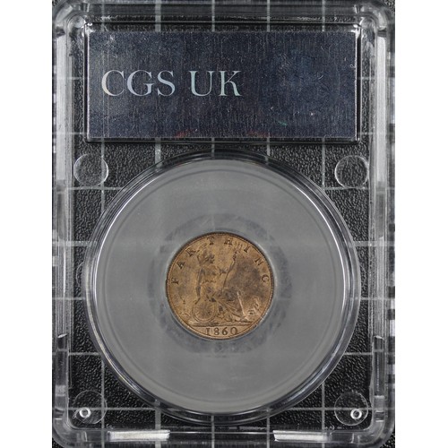 28 - 1860 Farthing, CGS 85, Victoria. O. young  