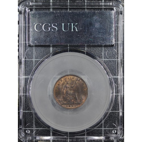 52 - 1891 Farthing, CGS 82, Victoria. O. young  