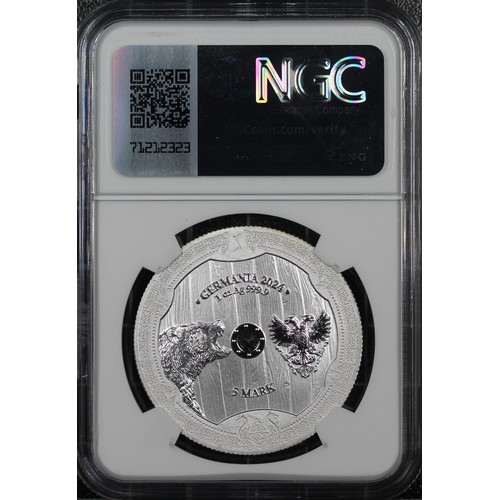 353 - 2024 1oz Silver 5 Marks, NGC MS70, Valkyries: Solveig. A private issue by the Germania Mint who prod... 