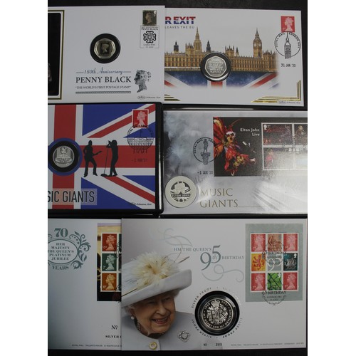 343 - A selection of silver proof and silver PNC/FDC's (8) comprising 2016 95th Birthday £20, 2020 Gibralt... 