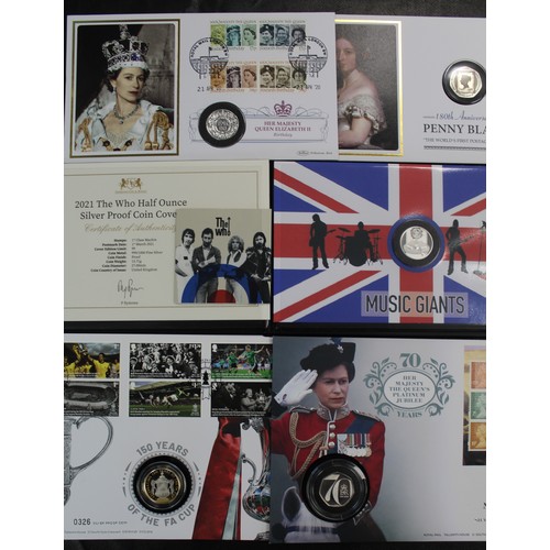 343 - A selection of silver proof and silver PNC/FDC's (8) comprising 2016 95th Birthday £20, 2020 Gibralt... 