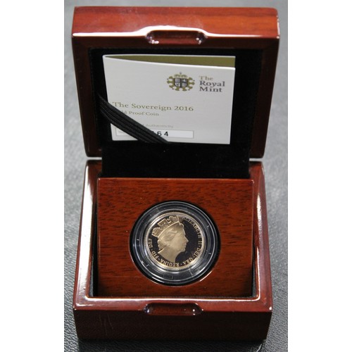 202 - 2016 Proof sovereign, Elizabeth II. Obverse portrait a one-year design by James Butler in celebratio... 