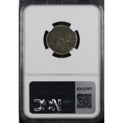 94 - 1693 Sixpence, NGC F15, William & Mary. O. conjoined busts, R. crowned cruciform shields, W/M mo... 