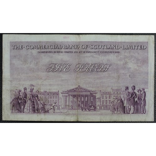 10 - Scotland, The Commercial Bank of Scotland Limited £5 banknote, dated 3rd January 1955. S/N 17K 01319... 