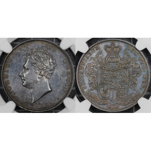 29 - 1826 Proof halfcrown, NGC PF62, George IV. O. Bare bust, R. square topped garnished shield surmounte... 