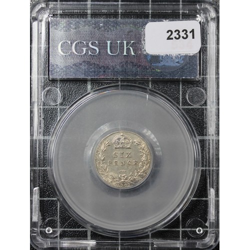 165 - 1905 Sixpence, CGS 75, Edward VII. O. bare head right, R. SIX PENCE in wreath with date below. aUNC/... 