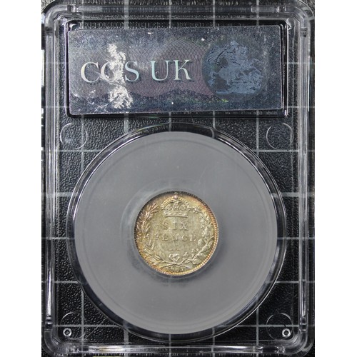 166 - 1907 Sixpence, CGS 82, Edward VII. O. bare head right, R. SIX PENCE in wreath with date below. UNC w... 