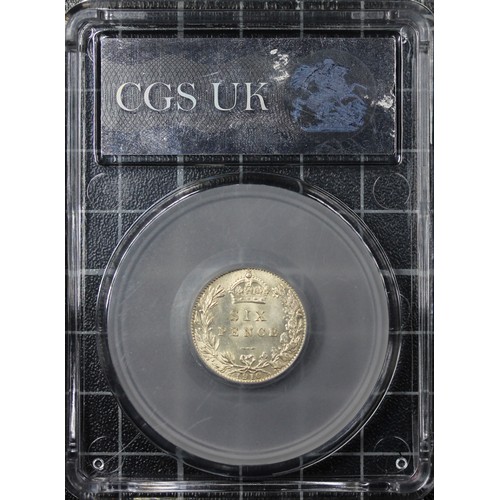 167 - 1910 Sixpence, CGS 82, Edward VII. O. bare head right, R. SIX PENCE in wreath with date below. UNC w... 