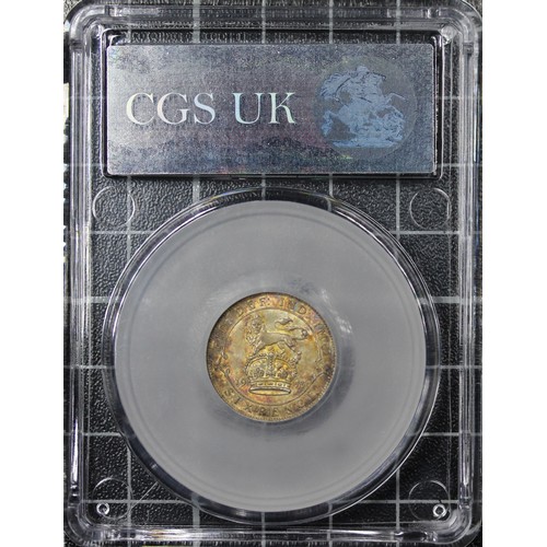 170 - 1917 Sixpence, CGS 80, George V. O. Bare head left, R. Lion on crown dividing date. A good strike fo... 