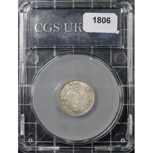 156 - 1834 Sixpence, CGS 82, William IV. O. bare head right, R. SIX PENCE in wreath, date below. UNC with ... 