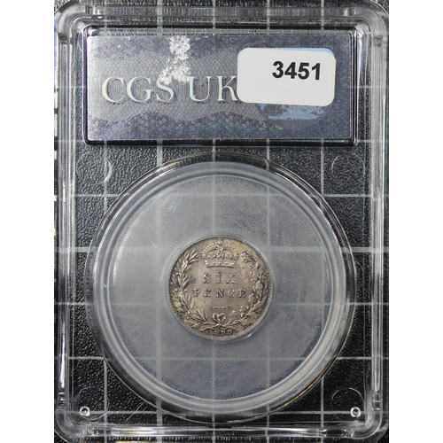 163 - 1899 Sixpence, CGS 85, Victoria. O. veiled head left, R. SIX PENCE in wreath with large date below. ... 