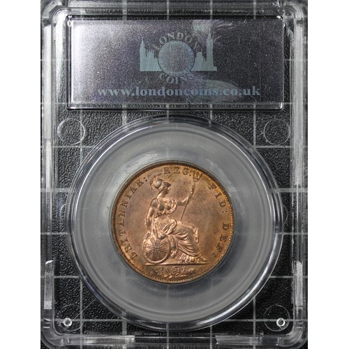 53 - 1841 Half Penny, CGS 85, Victoria. O. young head left, date below, R. Britannia seated facing right,... 