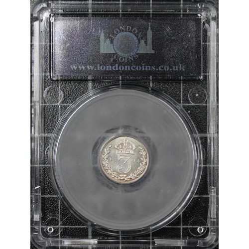 135 - 1893 Threepence, CGS 85, Victoria. O. veiled head left, R. crowned denomination dividing date. Choic... 