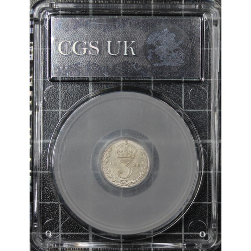 137 - 1926 Threepence, CGS 85, George V. O. bare head left with modified effigy, R. crowned denomination d... 