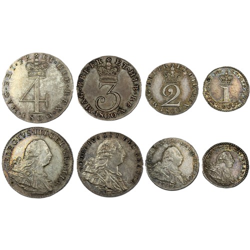 146 - 1800 Maundy Set, George III. A generally very well matched set of uniform dates. Type C/4 with old l... 