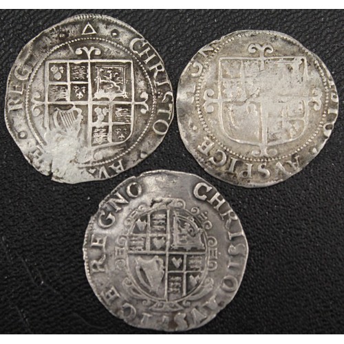 22 - Charles I (1625-1649) shillings (3). Mixed grades.