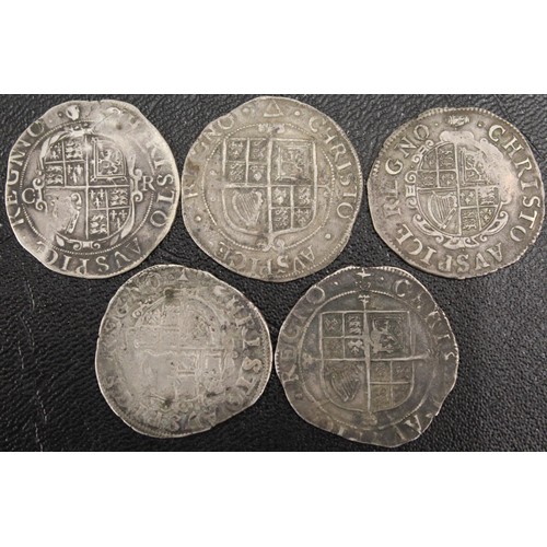 23 - Charles I (1625-1649) shillings (5). Mixed grades, generally nFine to gFine.