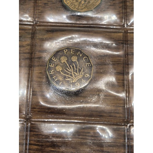 131 - Two album pages of brass threepence to include one full date run with 1946 & 1949 issues. Genera... 