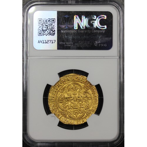 19 - France, Charles VI Ecu d'or à la Couronne, 1380-1422. Presented in NGC non-numeric holder, UNC detai... 
