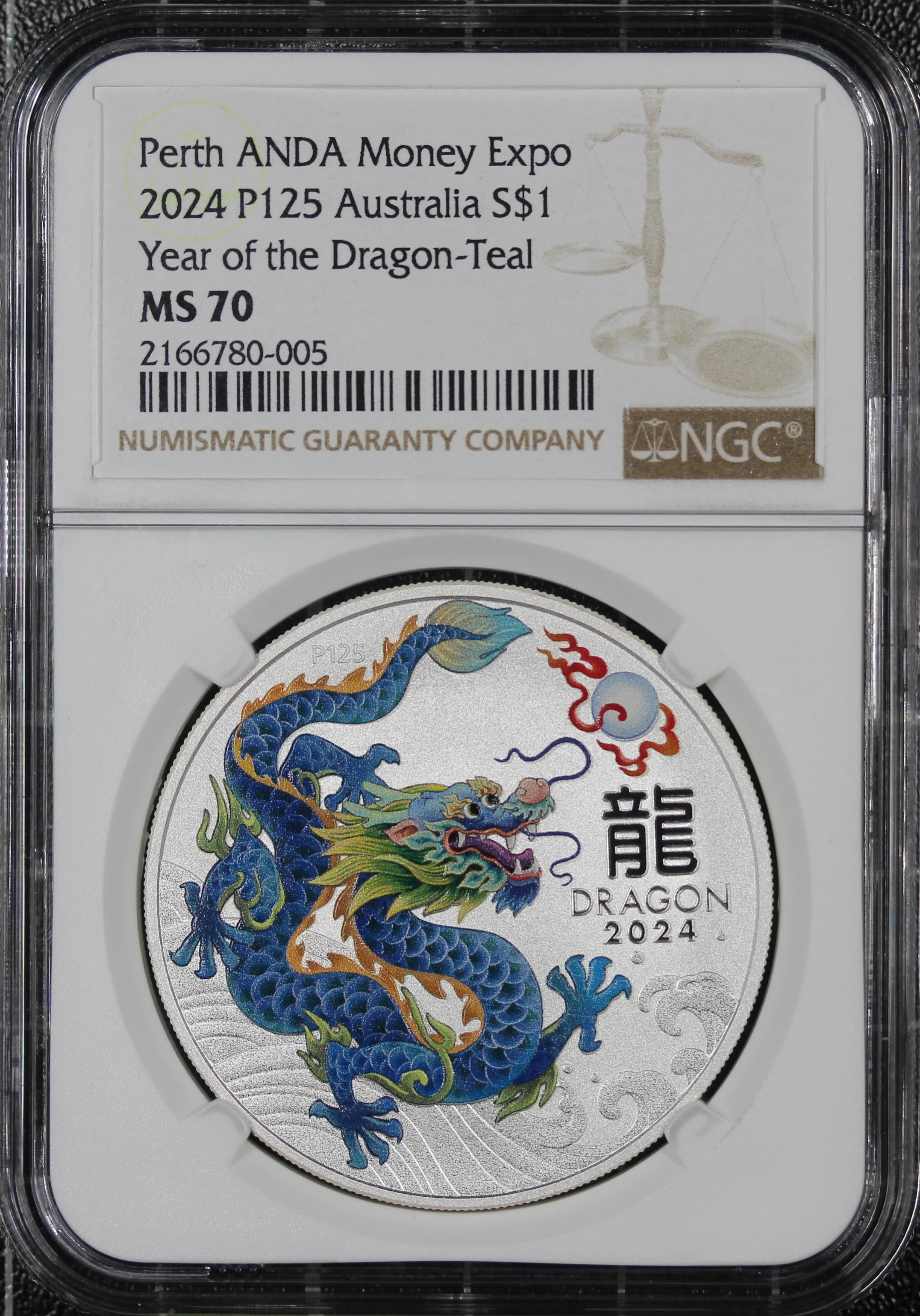 NGC MS70 Australia 2024 Lunar Series Year of the Dragon 1oz silver