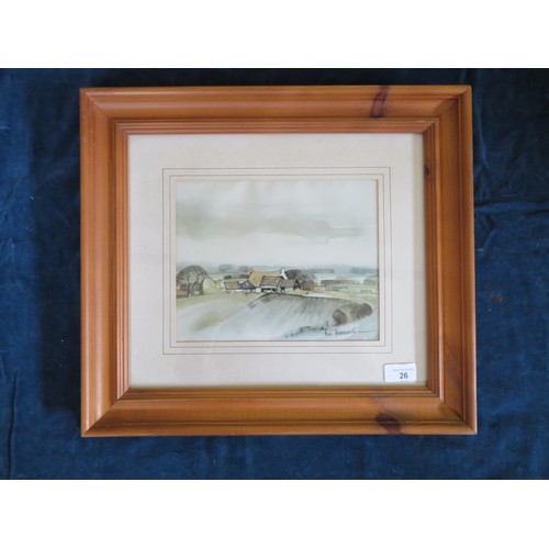 26 - A print of rural scene by Hugh Brandon-Cox.