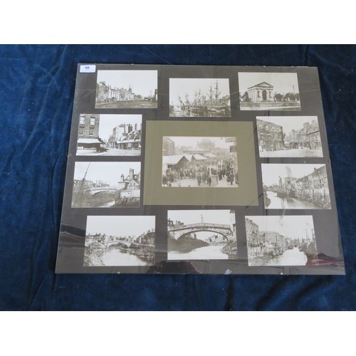 50 - A collection of pictures of Wisbech including a framed photograph of The Old Market Place.