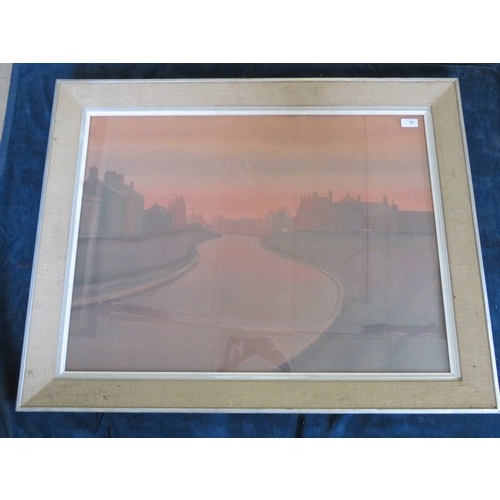 51 - A framed picture 'Wisbech Sunset' by Anthony Day 1964, measuring 92cm x 72cm overall.