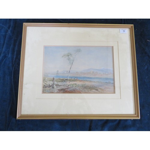 52 - A framed watercolour by J. B. Pyne (1800-1870), depicting an 