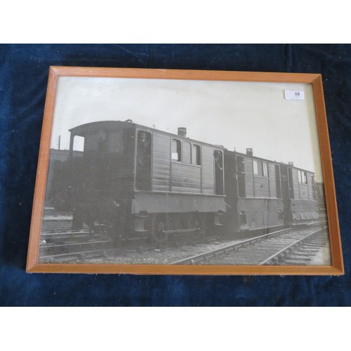 56 - A framed photograph of LNER carriages.