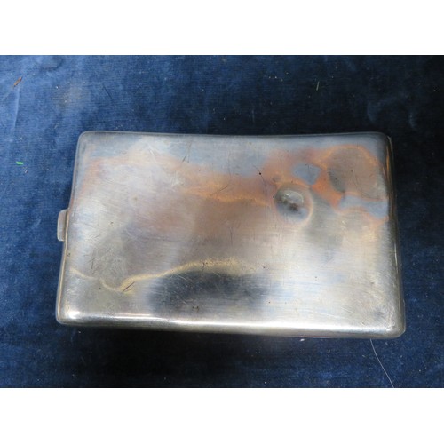 190 - A silver cigarette case inscribed 