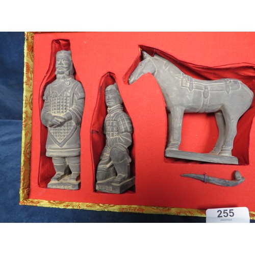 255 - A set of Oriental figures in presentation case.