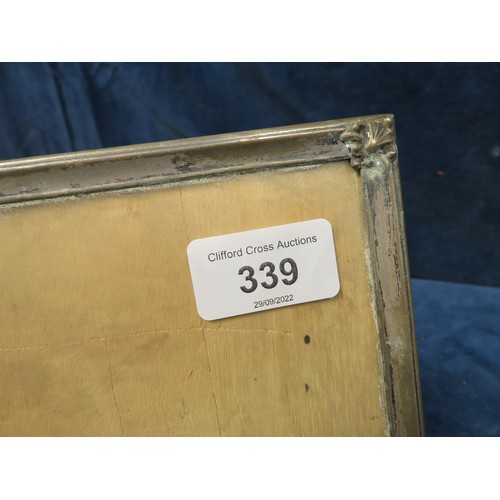 339 - A white metal photo frame.