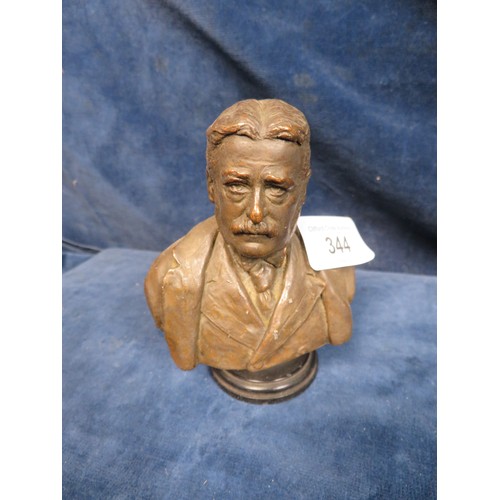 344 - A small bronze style bust marked 'Wien 1892 Percival H Headley' - approx 11cm high