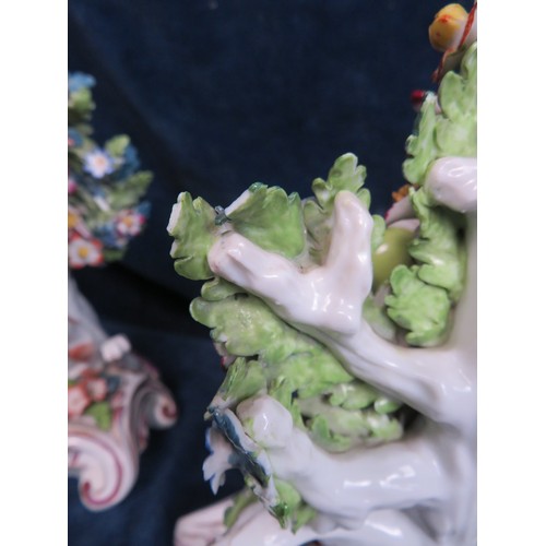 360 - A pair of 19th century continental porcelain group figures depicting 