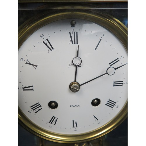 407 - An interesting 19th century brass case mantel clock by L'Eppe of France, with regulated mercury fill... 