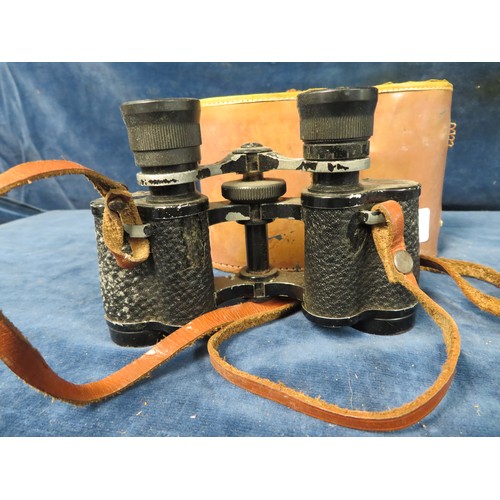 420 - A pair of vintage Mappin and Webb Ltd binoculars in original case A/F.