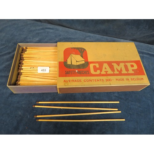 453 - A extra large box of vintage Camp Safety Matches, made in Belgium.